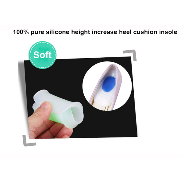 100% Pure Silicone Height Aumenta Heel Cushion Insole per adulti ZG -346