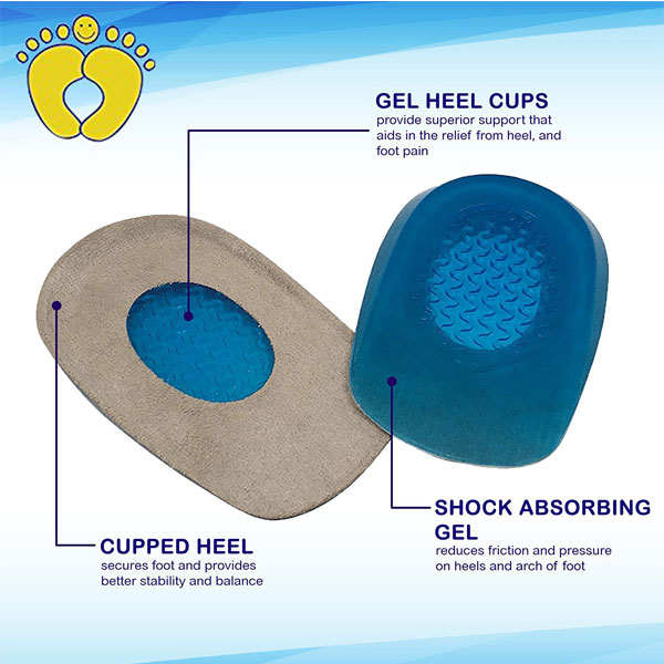 Gel Heel Cups for Heel Spurs Massaging Cushions Provider Foot Relief _ZG-1897