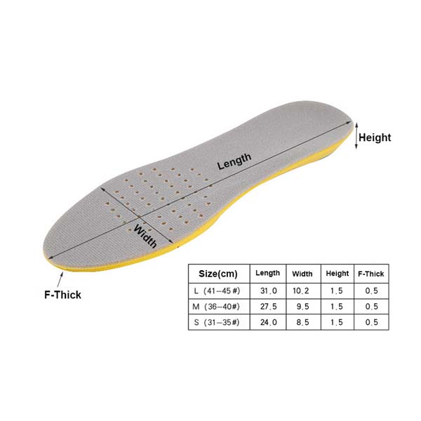 Shoe Inserts Memory Foom Insole Shock Assorbimento Orthotic Insole ZG -1829