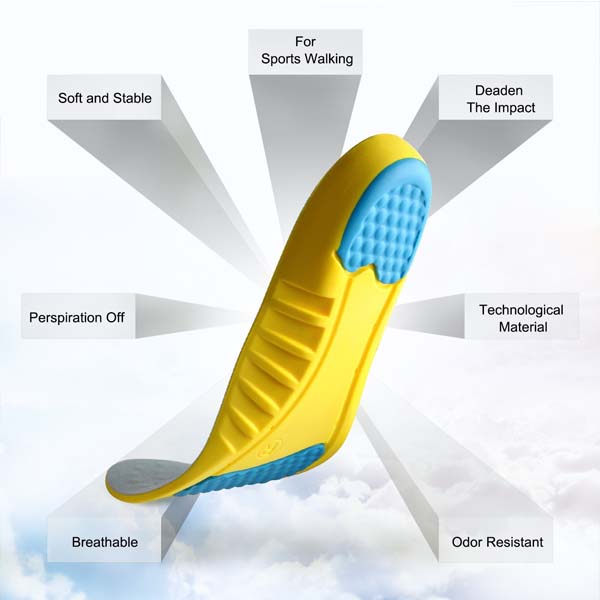 Commercio all'ingrosso Shock Absorbtion Pu Memory Foam Cushion Insole Arch Support Atleti Insole _ZG-1895