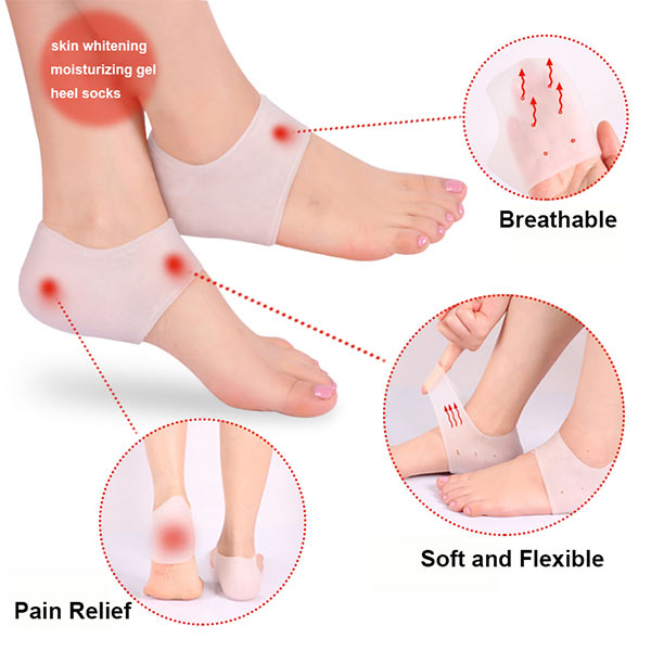 Manufaturer Commercio all'ingrosso Gel Socks per Cracked Feet Silicone Gel heel Protettore ZG -401